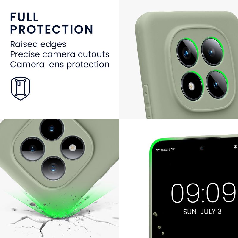 Laptop, Telefoane si Tablete - Telefoane mobile si accesorii - Accesorii Telefoane - Huse telefoane - Husa Kwmobile pentru Xiaomi Redmi Note 15 Pro 4G, anti-alunecare, silicon, verde - Infinity.ro