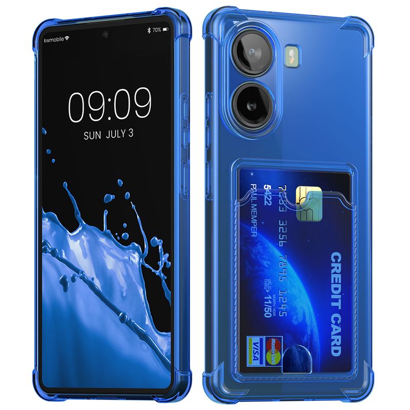 Laptop, Telefoane si Tablete - Telefoane mobile si accesorii - Accesorii Telefoane - Huse telefoane - Husa Kwmobile pentru Xiaomi Poco X7 Pro 5G, buzunar card, TPU, albastru - Infinity.ro