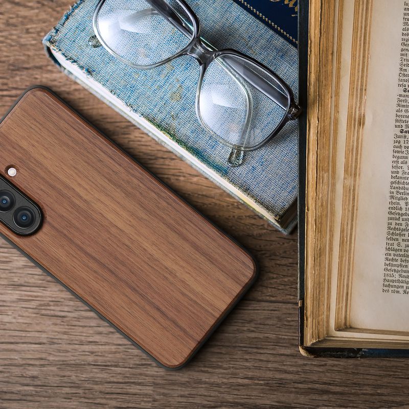 Laptop, Telefoane si Tablete - Telefoane mobile si accesorii - Accesorii Telefoane - Huse telefoane - Husa tip bumper Kwmobile pentru Samsung Galaxy A56 5G, anti-alunecare, protectie la socuri, lemn, TPU, maro - Infinity.ro