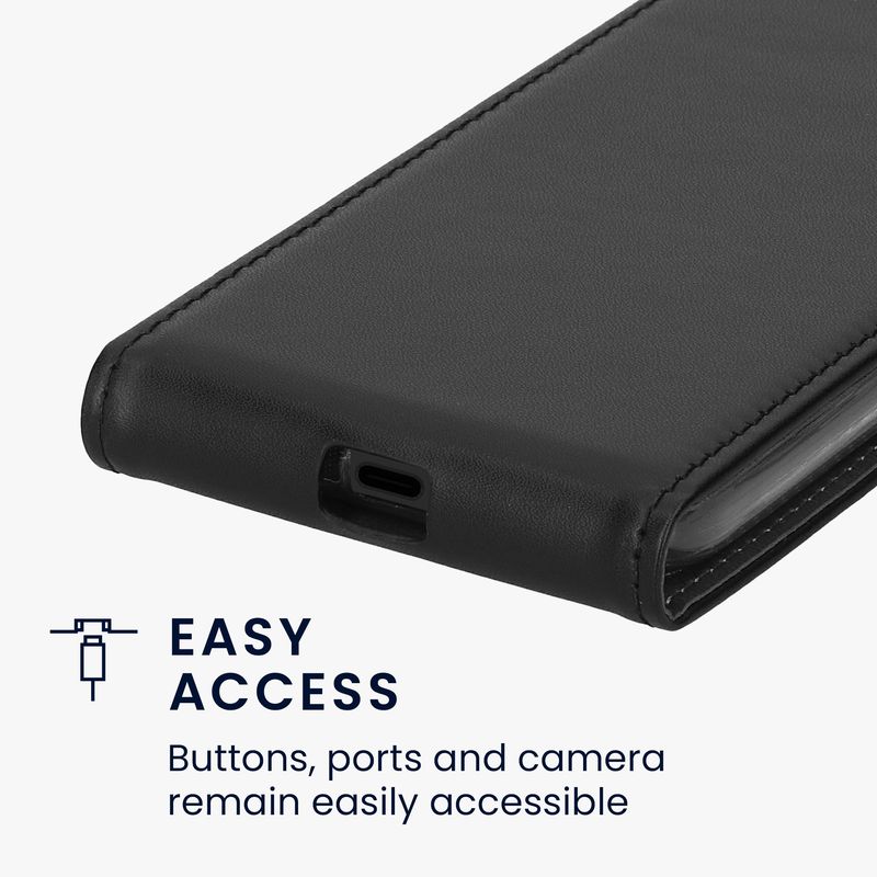 Laptop, Telefoane si Tablete - Telefoane mobile si accesorii - Accesorii Telefoane - Huse telefoane - Husa tip flip Kwmobile pentru Google Pixel 8a, inchidere magnetica, piele ecologica, negru - Infinity.ro