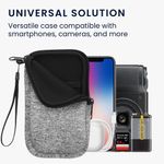 Laptop, Telefoane si Tablete - Telefoane mobile si accesorii - Accesorii Telefoane - Huse telefoane - Husa tip holster Kwmobile, anti-alunecare, neopren, gri deschis mat, alb - Infinity.ro