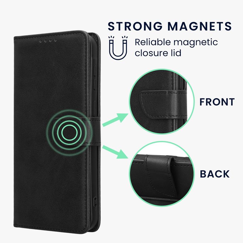 Laptop, Telefoane si Tablete - Telefoane mobile si accesorii - Accesorii Telefoane - Huse telefoane - Husa tip portofel Kwmobile pentru Samsung Galaxy A57 5G, inchidere magnetica, piele ecologica, negru - Infinity.ro