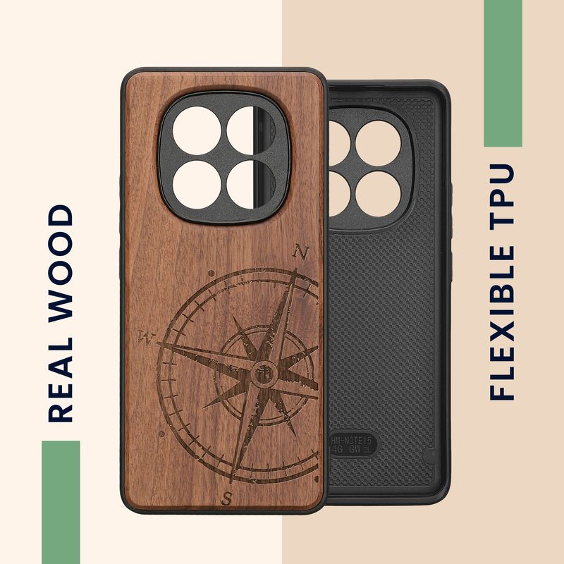 Laptop, Telefoane si Tablete - Telefoane mobile si accesorii - Accesorii Telefoane - Huse telefoane - Husa tip bumper Kwmobile pentru Xiaomi Redmi Note 15 4G/Redmi Note 15 5G/Poco M8 5G, anti-alunecare, lemn, TPU, maro - Infinity.ro