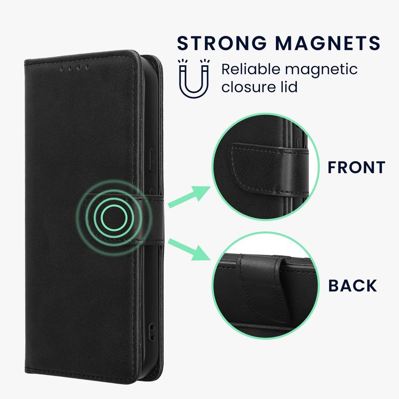 Laptop, Telefoane si Tablete - Telefoane mobile si accesorii - Accesorii Telefoane - Huse telefoane - Husa tip portofel Kwmobile pentru Google Pixel 10a, inchidere magnetica, piele ecologica, negru - Infinity.ro