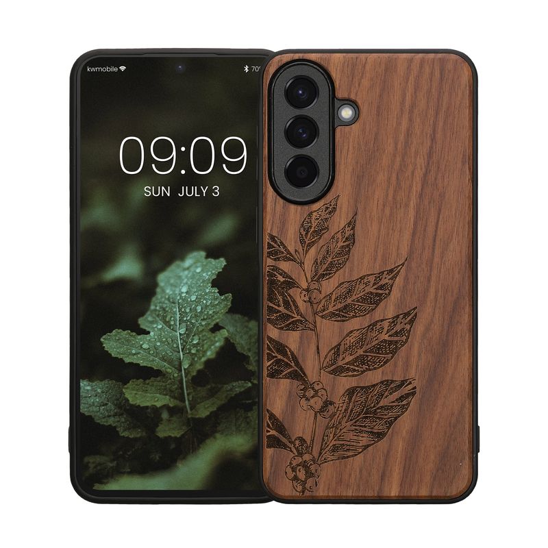 Laptop, Telefoane si Tablete - Telefoane mobile si accesorii - Accesorii Telefoane - Huse telefoane - Husa tip bumper Kwmobile pentru Samsung Galaxy A57 5G, protectie la socuri, lemn, TPU, maro - Infinity.ro