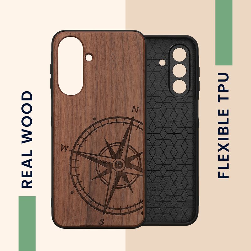 Laptop, Telefoane si Tablete - Telefoane mobile si accesorii - Accesorii Telefoane - Huse telefoane - Husa tip bumper Kwmobile pentru Samsung Galaxy A26 5G, anti-alunecare, lemn, TPU, maro - Infinity.ro