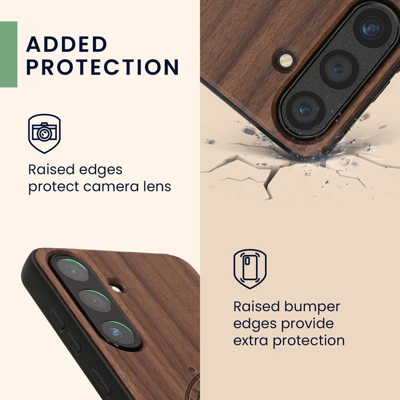 Laptop, Telefoane si Tablete - Telefoane mobile si accesorii - Accesorii Telefoane - Huse telefoane - Husa tip bumper Kwmobile pentru Samsung Galaxy S25, anti-alunecare, lemn, TPU, maro - Infinity.ro
