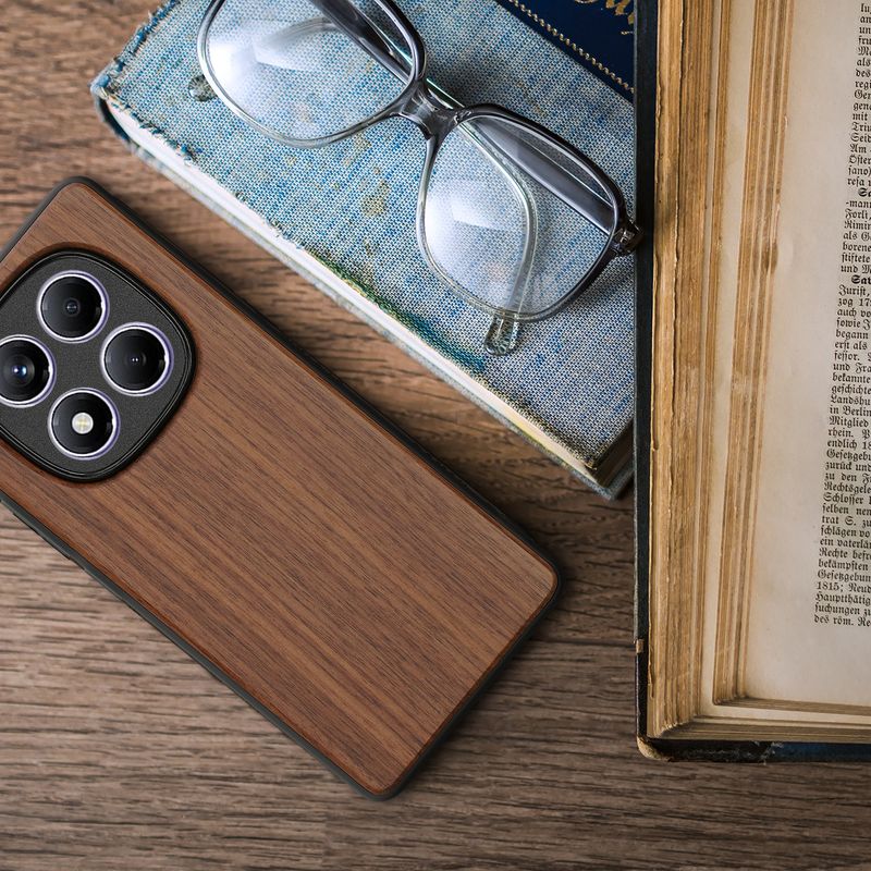 Laptop, Telefoane si Tablete - Telefoane mobile si accesorii - Accesorii Telefoane - Huse telefoane - Husa tip bumper Kwmobile pentru Xiaomi Redmi Note 14 Pro 4G, anti-alunecare, protectie la socuri, lemn, TPU, maro - Infinity.ro