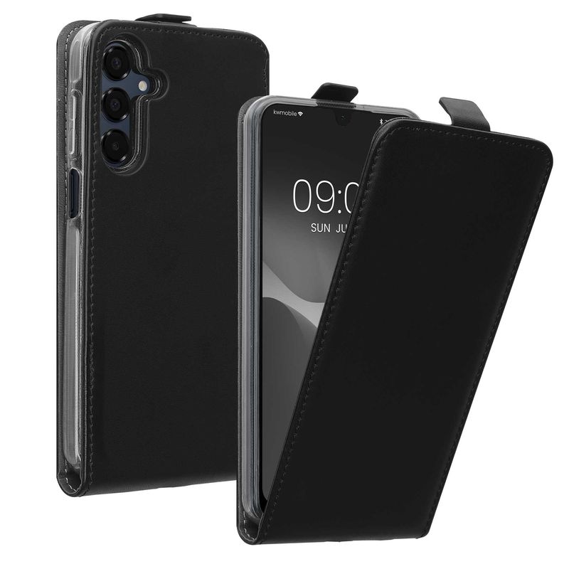 Laptop, Telefoane si Tablete - Telefoane mobile si accesorii - Accesorii Telefoane - Huse telefoane - Husa tip flip Kwmobile pentru Samsung Galaxy A16 5G, inchidere magnetica, piele ecologica, negru - Infinity.ro