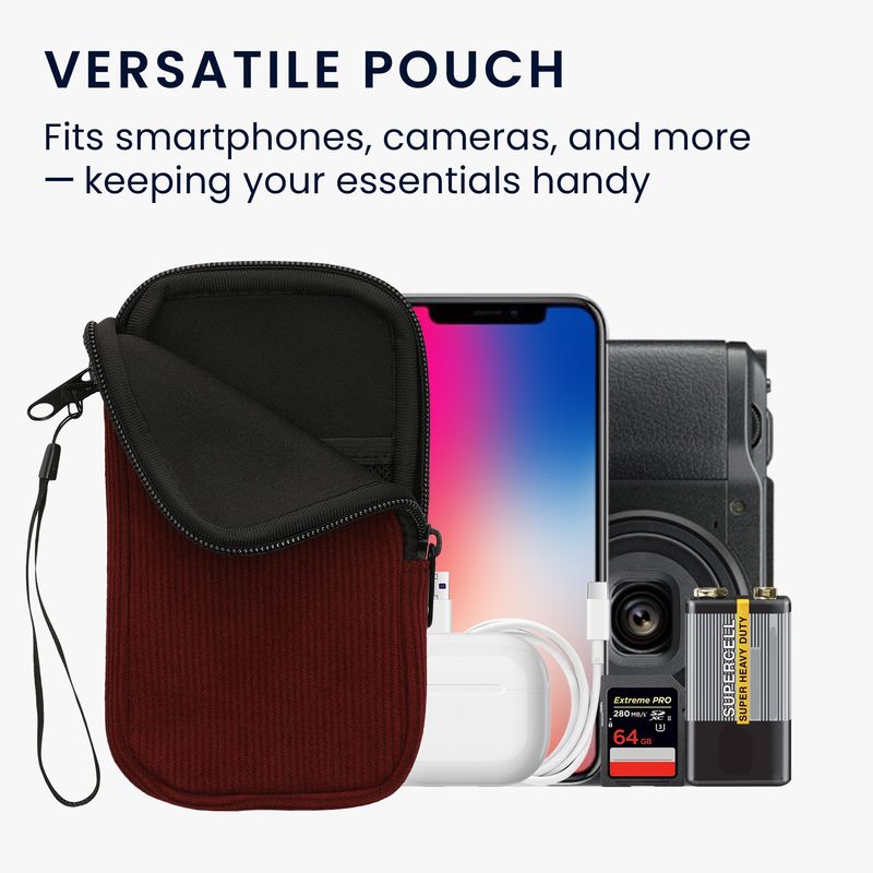 Laptop, Telefoane si Tablete - Telefoane mobile si accesorii - Accesorii Telefoane - Huse telefoane - Husa tip holster Kwmobile, protectie la socuri, neopren, textil, rosu aramiu - Infinity.ro