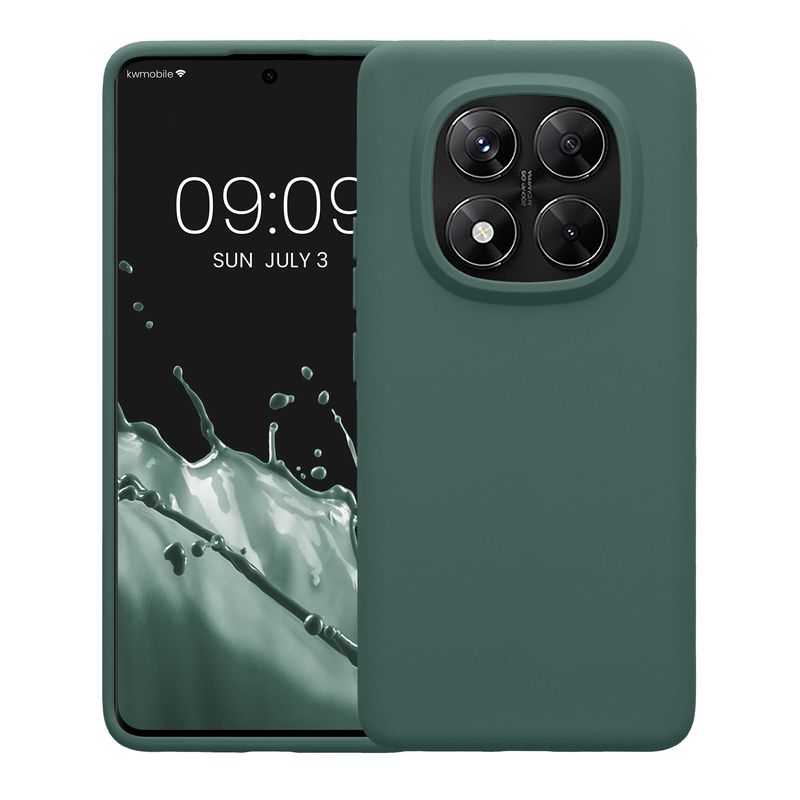 Laptop, Telefoane si Tablete - Telefoane mobile si accesorii - Accesorii Telefoane - Huse telefoane - Husa Kwmobile pentru Xiaomi Redmi Note 14 Pro 5G/Redmi Note 14 Pro Plus 5G/Poco X7, incarcare wireless, silicon, verde - Infinity.ro