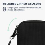 Laptop, Telefoane si Tablete - Telefoane mobile si accesorii - Accesorii Telefoane - Huse telefoane - Husa tip holster Kwmobile, curea de mana, neopren, textil, negru - Infinity.ro