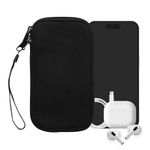 Laptop, Telefoane si Tablete - Telefoane mobile si accesorii - Accesorii Telefoane - Huse telefoane - Husa tip holster Kwmobile, curea de mana, neopren, textil, negru - Infinity.ro
