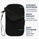 Laptop, Telefoane si Tablete - Telefoane mobile si accesorii - Accesorii Telefoane - Huse telefoane - Husa tip holster Kwmobile, curea de mana, neopren, textil, negru - Infinity.ro