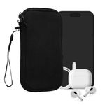Laptop, Telefoane si Tablete - Telefoane mobile si accesorii - Accesorii Telefoane - Huse telefoane - Husa tip holster Kwmobile, curea de mana, neopren, textil, negru - Infinity.ro