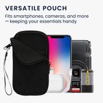 Laptop, Telefoane si Tablete - Telefoane mobile si accesorii - Accesorii Telefoane - Huse telefoane - Husa tip holster Kwmobile, curea de mana, neopren, textil, negru - Infinity.ro