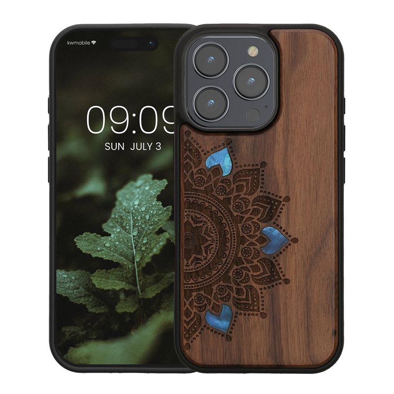 Laptop, Telefoane si Tablete - Telefoane mobile si accesorii - Accesorii Telefoane - Huse telefoane - Husa tip bumper Kwmobile pentru iPhone 16 Pro, anti-alunecare, lemn, TPU, maro - Infinity.ro