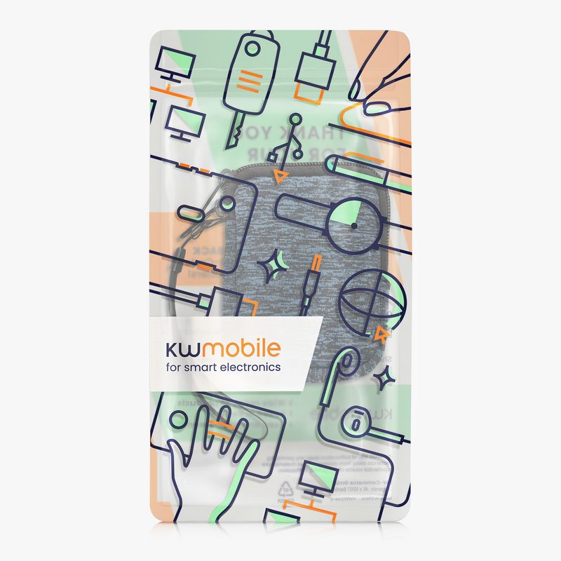 Laptop, Telefoane si Tablete - Telefoane mobile si accesorii - Accesorii Telefoane - Huse telefoane - Husa tip holster Kwmobile, inchidere cu fermoar, neopren, albastru, negru - Infinity.ro