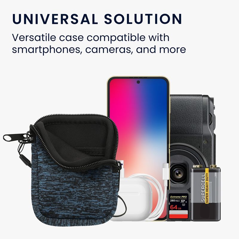 Laptop, Telefoane si Tablete - Telefoane mobile si accesorii - Accesorii Telefoane - Huse telefoane - Husa tip holster Kwmobile, inchidere cu fermoar, neopren, albastru, negru - Infinity.ro