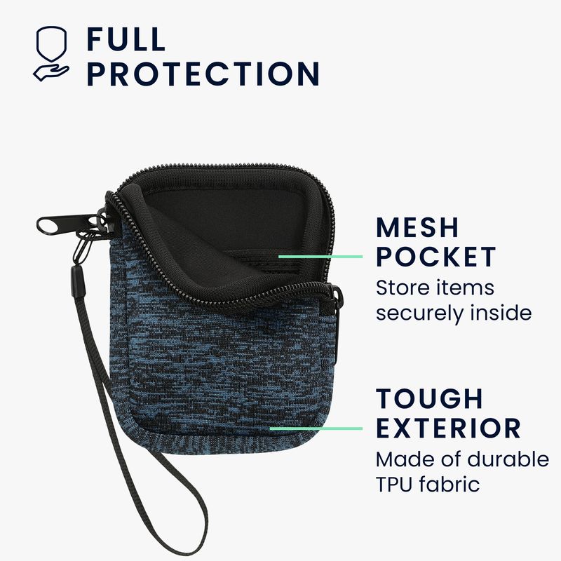 Laptop, Telefoane si Tablete - Telefoane mobile si accesorii - Accesorii Telefoane - Huse telefoane - Husa tip holster Kwmobile, inchidere cu fermoar, neopren, albastru, negru - Infinity.ro