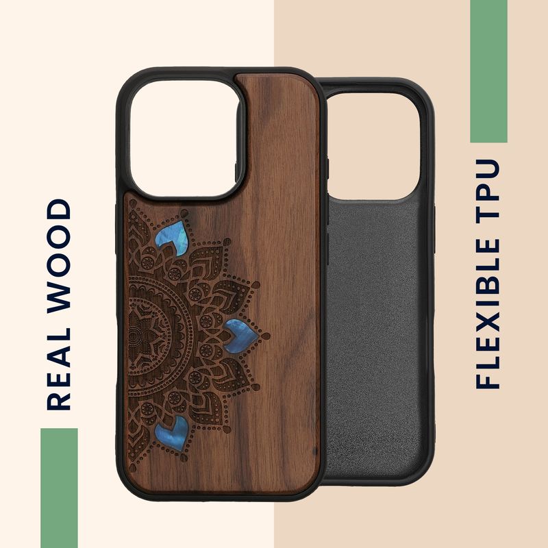 Laptop, Telefoane si Tablete - Telefoane mobile si accesorii - Accesorii Telefoane - Huse telefoane - Husa tip bumper Kwmobile pentru iPhone 16 Pro, anti-alunecare, lemn, TPU, maro - Infinity.ro