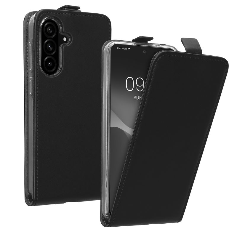 Laptop, Telefoane si Tablete - Telefoane mobile si accesorii - Accesorii Telefoane - Huse telefoane - Husa tip flip Kwmobile pentru Samsung Galaxy A56 5G, inchidere magnetica, piele ecologica, negru - Infinity.ro