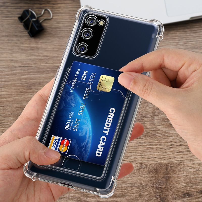 Laptop, Telefoane si Tablete - Telefoane mobile si accesorii - Accesorii Telefoane - Huse telefoane - Husa Kwmobile pentru Samsung Galaxy S20 Fan Edition/S20 Fan Edition 5G, buzunar card, TPU, transparent - Infinity.ro
