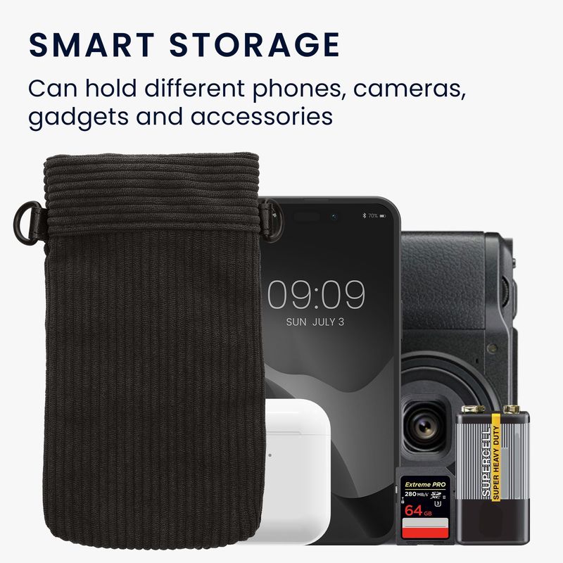 Laptop, Telefoane si Tablete - Telefoane mobile si accesorii - Accesorii Telefoane - Huse telefoane - Husa tip holster Kwmobile, inchidere magnetica, microfibra, gri - Infinity.ro