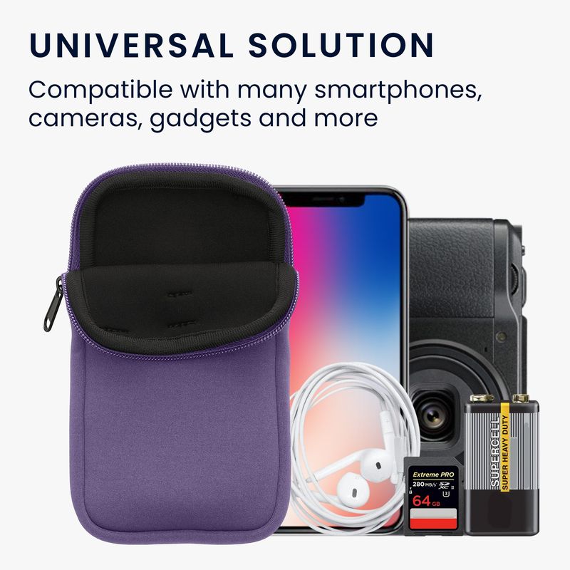 Laptop, Telefoane si Tablete - Telefoane mobile si accesorii - Accesorii Telefoane - Huse telefoane - Husa Kwmobile, protectie la zgarieturi, prindere cu carabina, protectie la praf, neopren, mov - Infinity.ro
