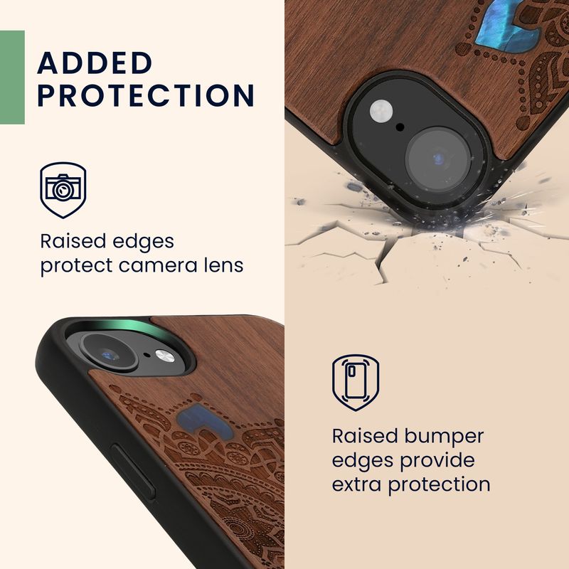 Laptop, Telefoane si Tablete - Telefoane mobile si accesorii - Accesorii Telefoane - Huse telefoane - Husa tip bumper Kwmobile pentru iPhone 17e/16e, protectie la socuri, lemn, TPU, maro - Infinity.ro