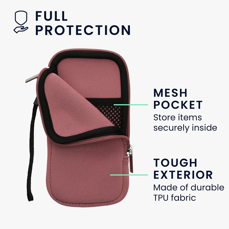 Laptop, Telefoane si Tablete - Telefoane mobile si accesorii - Accesorii Telefoane - Huse telefoane - Husa tip holster Kwmobile, protectie la zgarieturi, neopren, roz - Infinity.ro