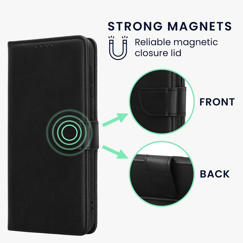 Laptop, Telefoane si Tablete - Telefoane mobile si accesorii - Accesorii Telefoane - Huse telefoane - Husa tip portofel Kwmobile pentru Samsung Galaxy A56 5G, inchidere magnetica, piele ecologica, negru - Infinity.ro