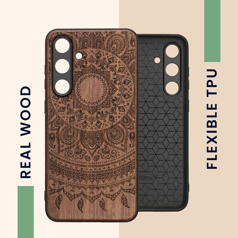 Laptop, Telefoane si Tablete - Telefoane mobile si accesorii - Accesorii Telefoane - Huse telefoane - Husa tip bumper Kwmobile pentru Samsung Galaxy S24 FE, anti-alunecare, lemn, TPU, maro - Infinity.ro
