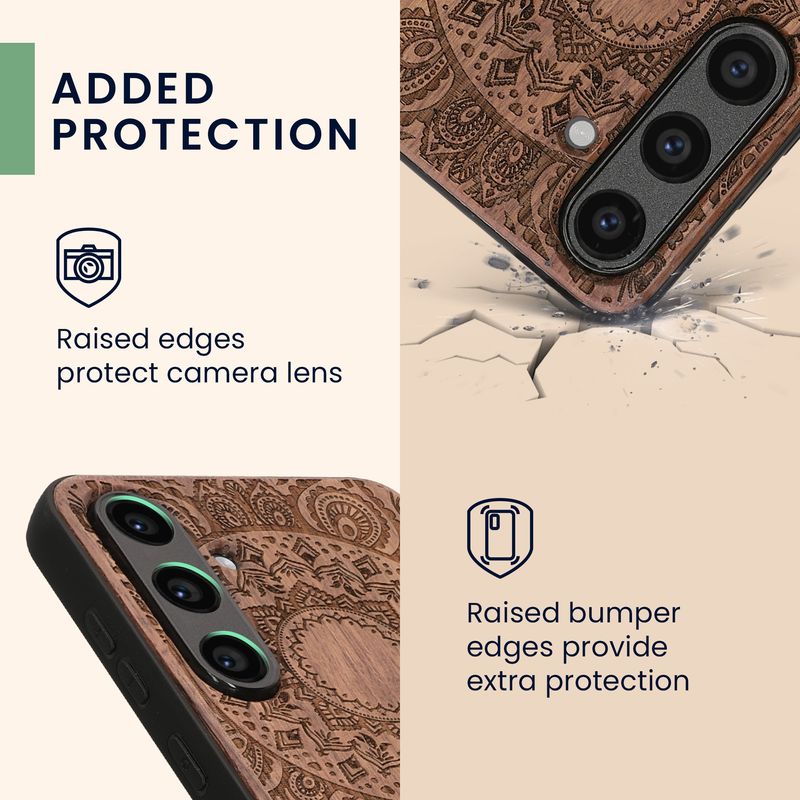 Laptop, Telefoane si Tablete - Telefoane mobile si accesorii - Accesorii Telefoane - Huse telefoane - Husa tip bumper Kwmobile pentru Samsung Galaxy S24 FE, anti-alunecare, lemn, TPU, maro - Infinity.ro