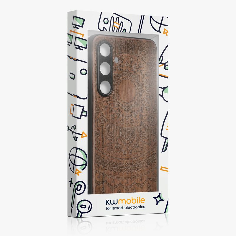 Laptop, Telefoane si Tablete - Telefoane mobile si accesorii - Accesorii Telefoane - Huse telefoane - Husa tip bumper Kwmobile pentru Samsung Galaxy S24 FE, anti-alunecare, lemn, TPU, maro - Infinity.ro