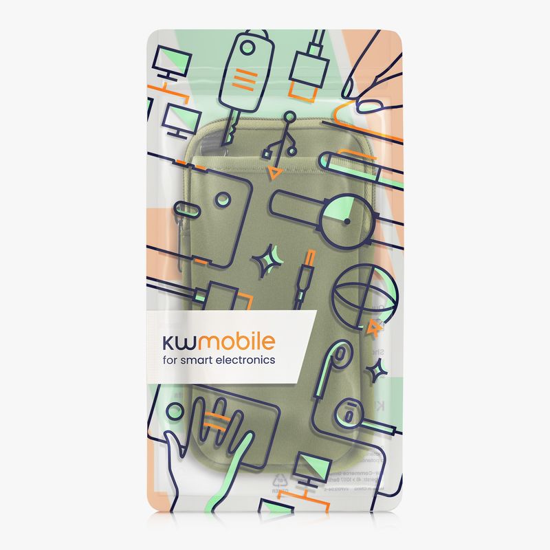 Laptop, Telefoane si Tablete - Telefoane mobile si accesorii - Accesorii Telefoane - Huse telefoane - Husa Kwmobile, protectie la zgarieturi, prindere cu carabina, protectie la praf, neopren, verde - Infinity.ro