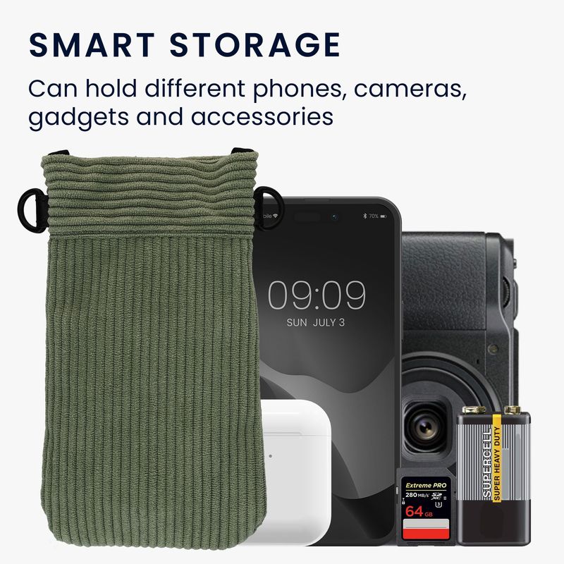Laptop, Telefoane si Tablete - Telefoane mobile si accesorii - Accesorii Telefoane - Huse telefoane - Husa tip holster Kwmobile, inchidere magnetica, microfibra, verde - Infinity.ro
