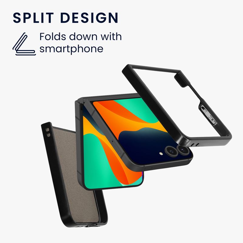 Laptop, Telefoane si Tablete - Telefoane mobile si accesorii - Accesorii Telefoane - Huse telefoane - Husa Kwmobile pentru Samsung Galaxy Z Flip7, protectie la socuri, piele ecologica, negru - Infinity.ro
