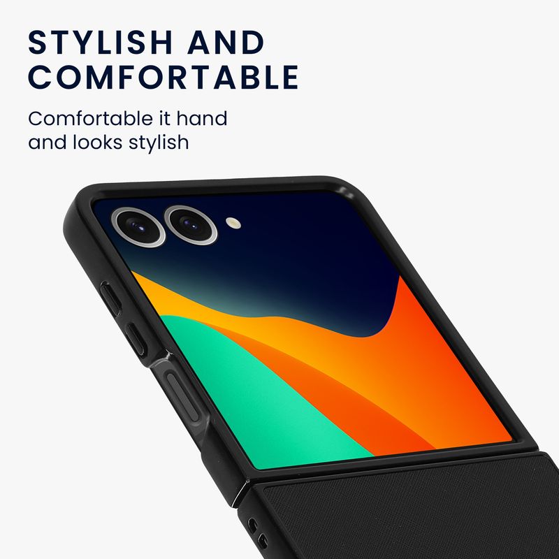 Laptop, Telefoane si Tablete - Telefoane mobile si accesorii - Accesorii Telefoane - Huse telefoane - Husa Kwmobile pentru Samsung Galaxy Z Flip7, protectie la socuri, piele ecologica, negru - Infinity.ro