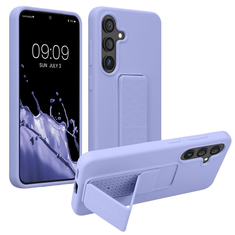 Laptop, Telefoane si Tablete - Telefoane mobile si accesorii - Accesorii Telefoane - Huse telefoane - Husa Kwmobile pentru Samsung Galaxy S25, functie stand, silicon, lavanda - Infinity.ro