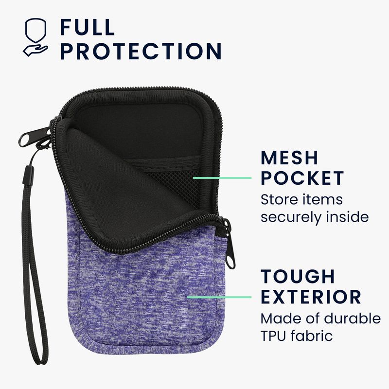 Laptop, Telefoane si Tablete - Telefoane mobile si accesorii - Accesorii Telefoane - Huse telefoane - Husa tip holster Kwmobile, anti-alunecare, protectie la zgarieturi, neopren, albastru, alb - Infinity.ro
