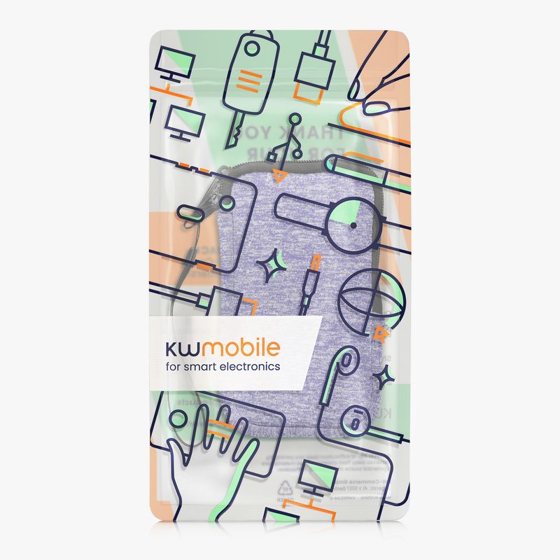 Laptop, Telefoane si Tablete - Telefoane mobile si accesorii - Accesorii Telefoane - Huse telefoane - Husa tip holster Kwmobile, anti-alunecare, protectie la zgarieturi, neopren, albastru, alb - Infinity.ro