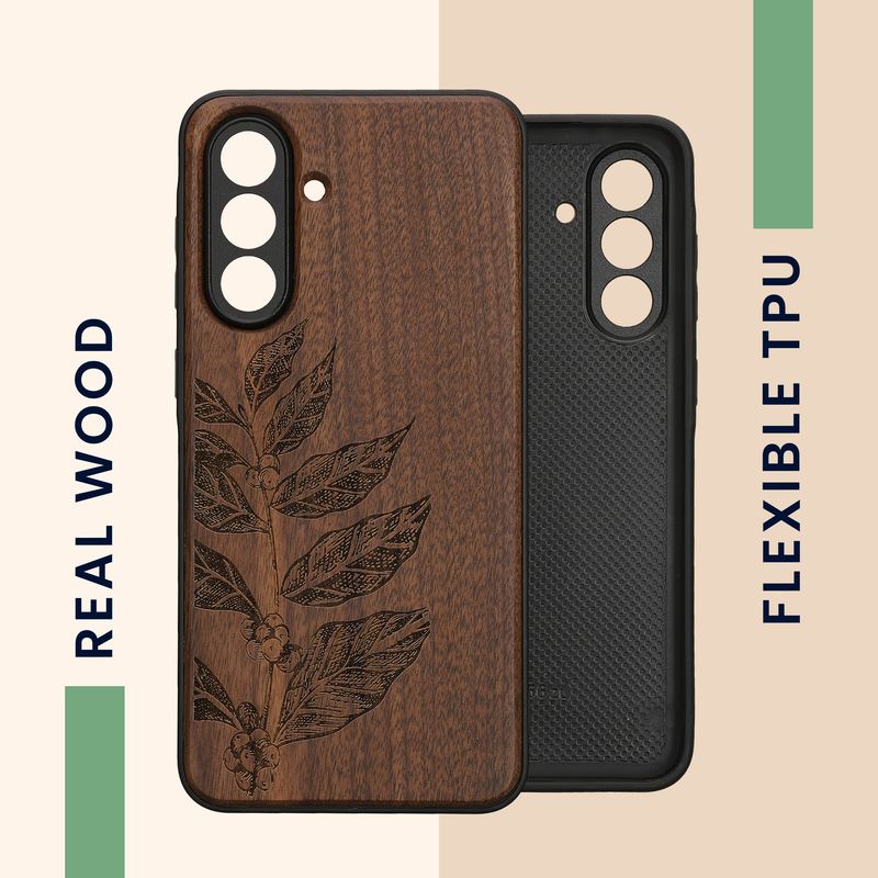 Laptop, Telefoane si Tablete - Telefoane mobile si accesorii - Accesorii Telefoane - Huse telefoane - Husa tip bumper Kwmobile pentru Samsung Galaxy A56 5G, anti-alunecare, protectie la zgarieturi, lemn, TPU, maro - Infinity.ro