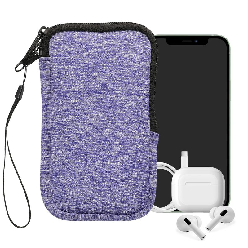 Laptop, Telefoane si Tablete - Telefoane mobile si accesorii - Accesorii Telefoane - Huse telefoane - Husa tip holster Kwmobile, anti-alunecare, protectie la zgarieturi, neopren, albastru, alb - Infinity.ro