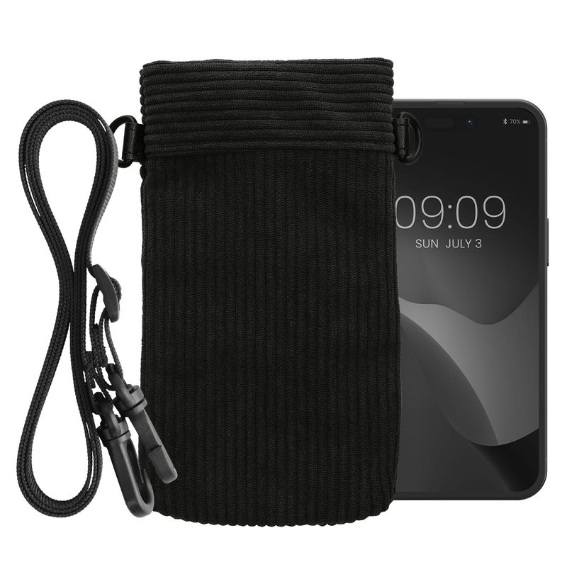 Laptop, Telefoane si Tablete - Telefoane mobile si accesorii - Accesorii Telefoane - Huse telefoane - Husa tip holster Kwmobile, inchidere magnetica, microfibra, negru - Infinity.ro