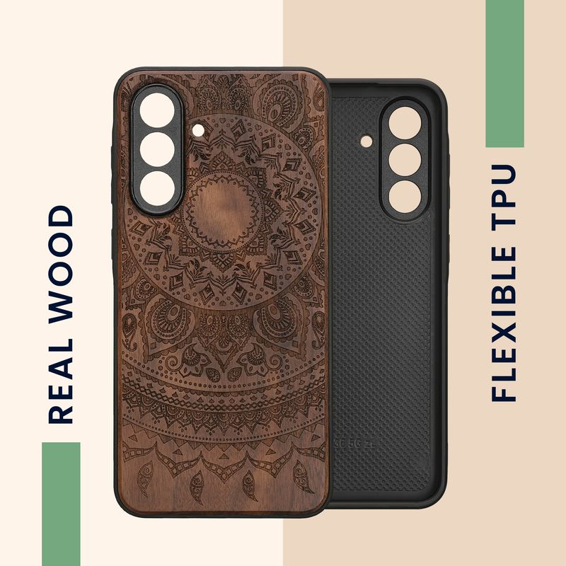 Laptop, Telefoane si Tablete - Telefoane mobile si accesorii - Accesorii Telefoane - Huse telefoane - Husa tip bumper Kwmobile pentru Samsung Galaxy A36 5G, protectie la socuri, lemn, TPU, maro - Infinity.ro