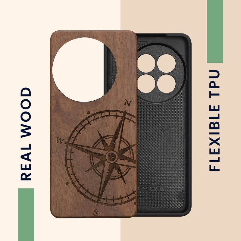 Laptop, Telefoane si Tablete - Telefoane mobile si accesorii - Accesorii Telefoane - Huse telefoane - Husa tip bumper Kwmobile pentru OnePlus 13, anti-alunecare, lemn, TPU, maro - Infinity.ro
