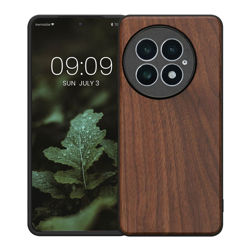 Laptop, Telefoane si Tablete - Telefoane mobile si accesorii - Accesorii Telefoane - Huse telefoane - Husa tip bumper Kwmobile pentru OnePlus 13, anti-alunecare, protectie la socuri, lemn, TPU, maro - Infinity.ro