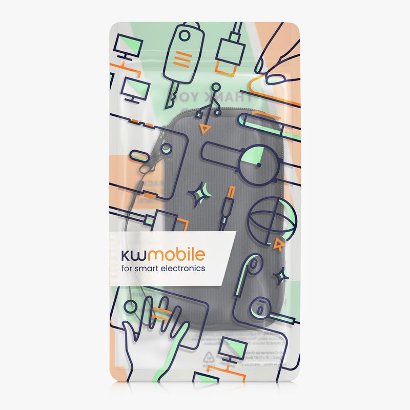 Laptop, Telefoane si Tablete - Telefoane mobile si accesorii - Accesorii Telefoane - Huse telefoane - Husa tip holster Kwmobile, curea de mana, neopren, textil, albastru - Infinity.ro