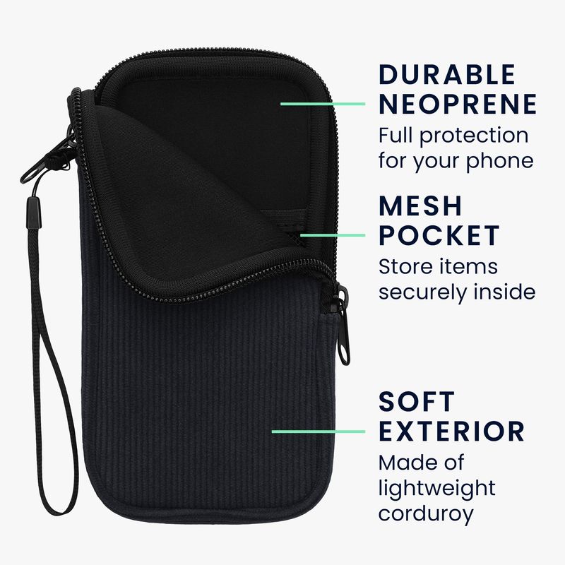 Laptop, Telefoane si Tablete - Telefoane mobile si accesorii - Accesorii Telefoane - Huse telefoane - Husa tip holster Kwmobile, curea de mana, neopren, textil, albastru - Infinity.ro